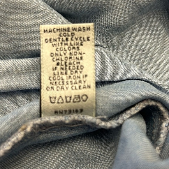 NEIMAN MARCUS Chambray Embellished Sleeveless Dress - Picture 9 of 10